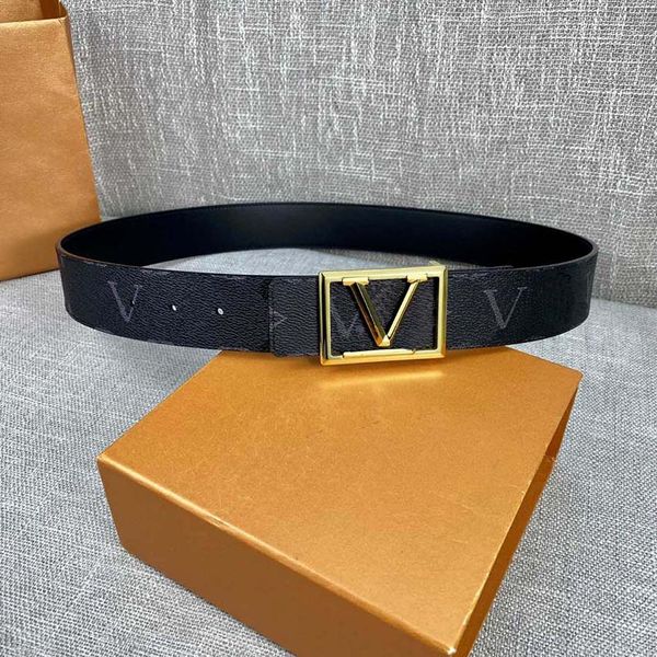 

2022 men's ladies fashion classic designer belts luxury ladies casual gold buckle letter smooth 05, Black;brown