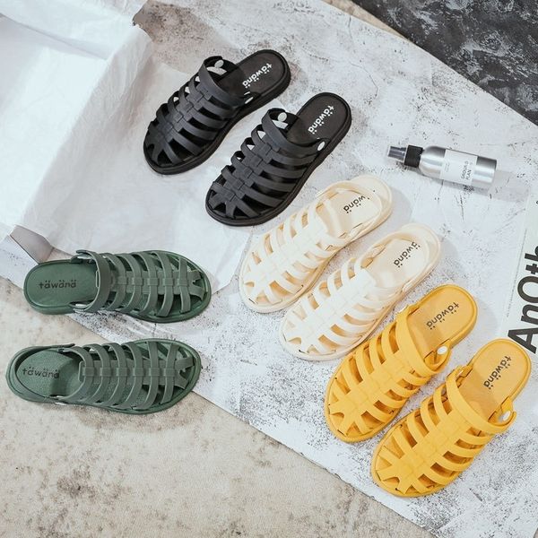 

dki jelly botou femle students summer roman sandals s bech shoes ls slippersslipperssoft solesbech slippershole shoestwo nd hal