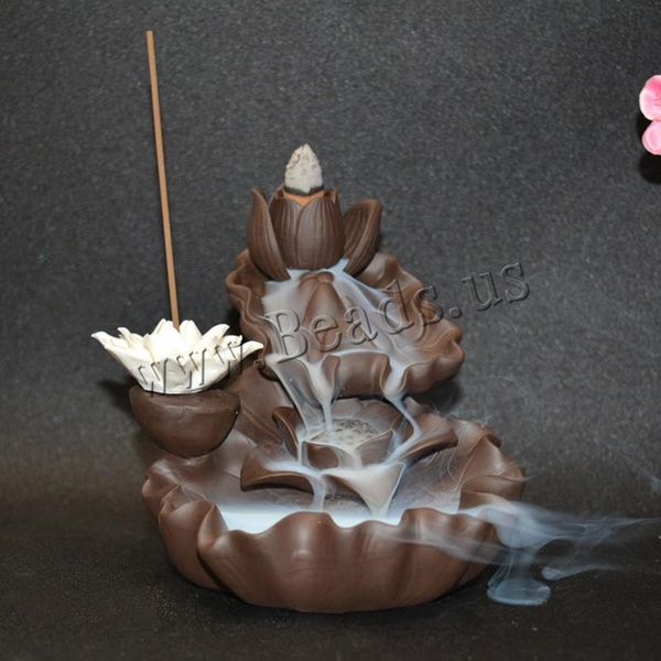 

fragrance lamps lotus flower incense burner backflow waterfall sticks cone holder censer furnace use in home teahouse