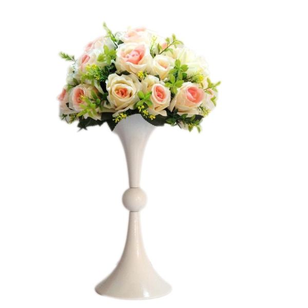 

vases 10 pcs white metal pillar flower pot wedding centerpieces event road lead home table decoration