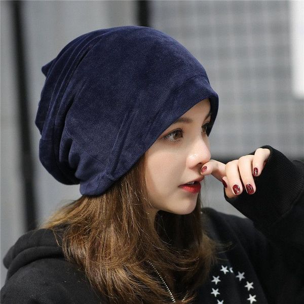

beanies men women ladies velvet winter warm slouch beanie ski hip hop hat cap spring oversized black skullcap 2021