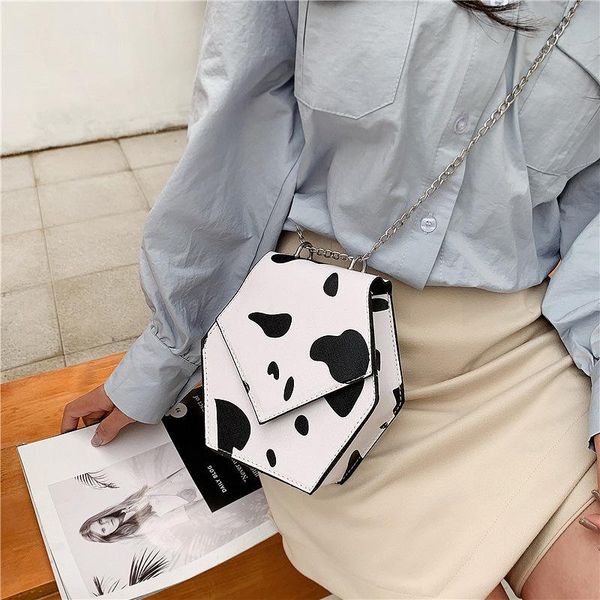 

evening bags cow printing women mini handbags shoulder bag 2021 quality cross body female harajuku street style bolsos