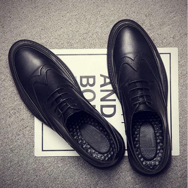 

dress shoes fashion men wedding footwear brand men's business italian style oxfords 2021, Black