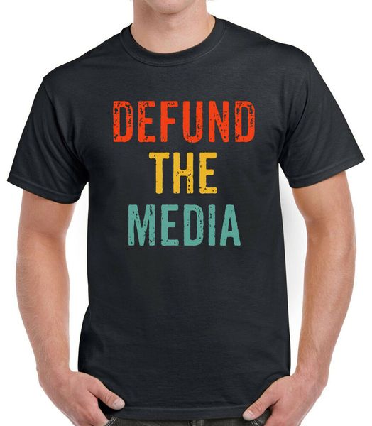 

retro vintage defund the media shirt t-shirts, White;black