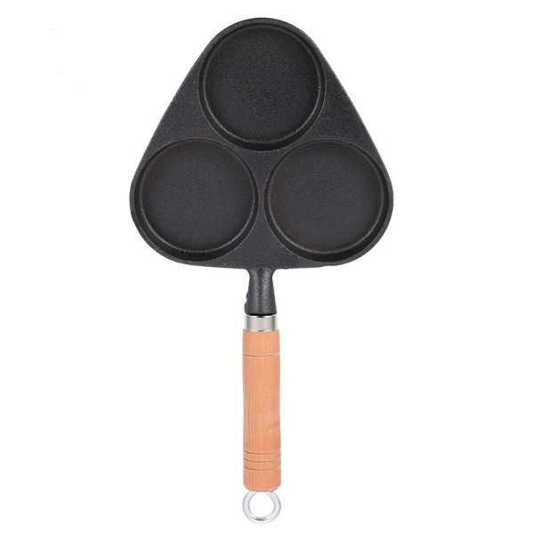 

1pc kitchen hamburg making mould three-hole fried egg pan cooking tool pans