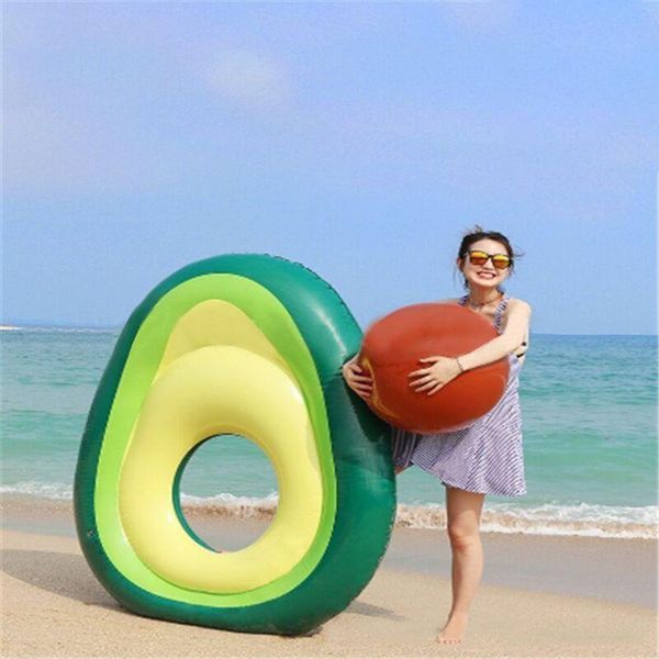 

green inflatable avocado water hammock swimming ring lounge chair floating row r66e life vest & buoy