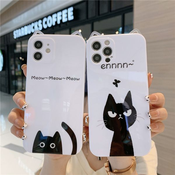 

simple cat suitable for apple 12 mobile phone case silicone iphone11pro max / xs / 8plus cartoon soft case