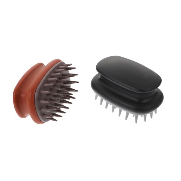 

hair brushes 2 pcs shampoo massager head massaging cleaning combs, Silver