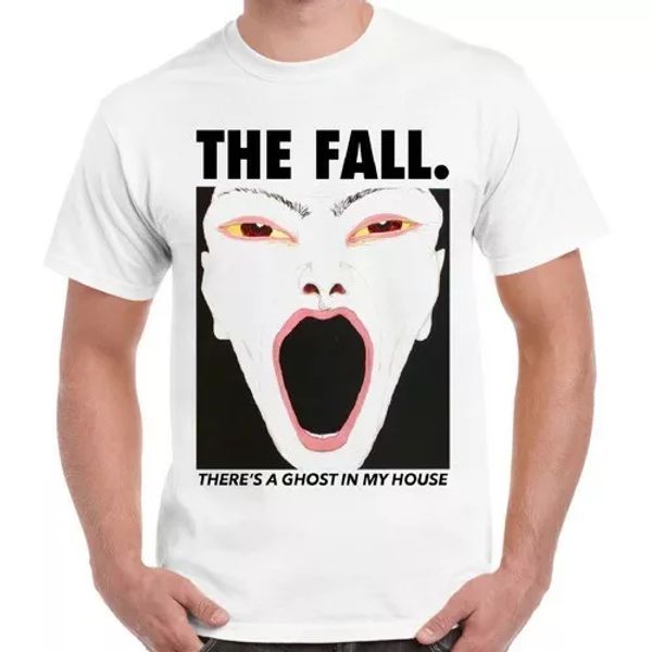 

the fall there's a ghost in my house punk retro t shirt 1797, White;black