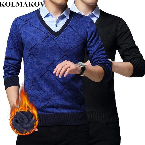

men's casual shirts kolmakov mens spring blouses long-sleeved fashion thicken pullovers camiseta hombre plus size l-3xl, White;black