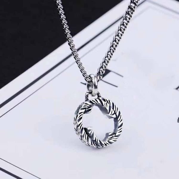 

letter thai silver chain necklace retro couple necklace hip hop men and women pendant jewelry gift accessory
