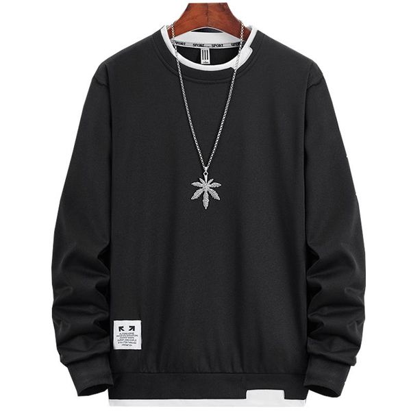 

men's hoodies & sweatshirts hoodie men polerones male tracksuit o neck long sleeve solid color casual hip hop 2021, Black