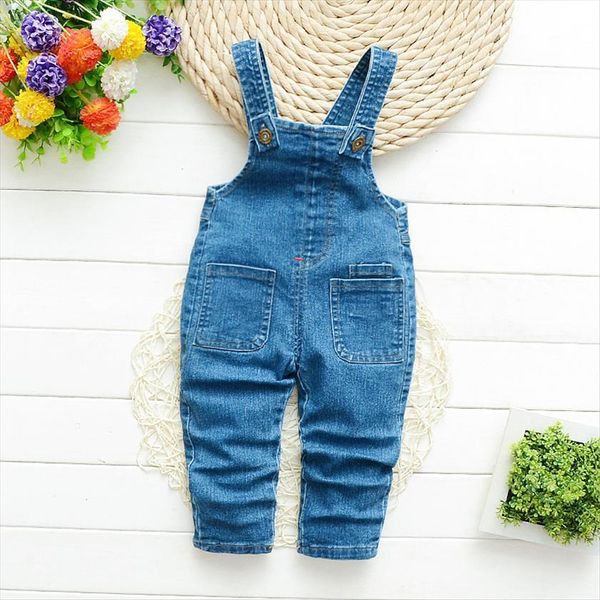 

autumn kids clothing baby toddler bib pants girls denim overalls casual jeans dungarees children rompers 1 4 years, Blue