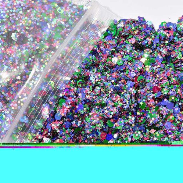 

1pack/50g nail holo mermaid glitter flakes paillette mix chrom powder for art sequins uv gel polish manicure md##1, Silver;gold