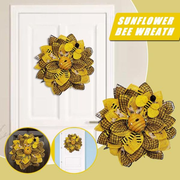 

decorative flowers & wreaths modern style home decor items yellow bee grid simulation garland indoor and outdoor doors windows hanging
