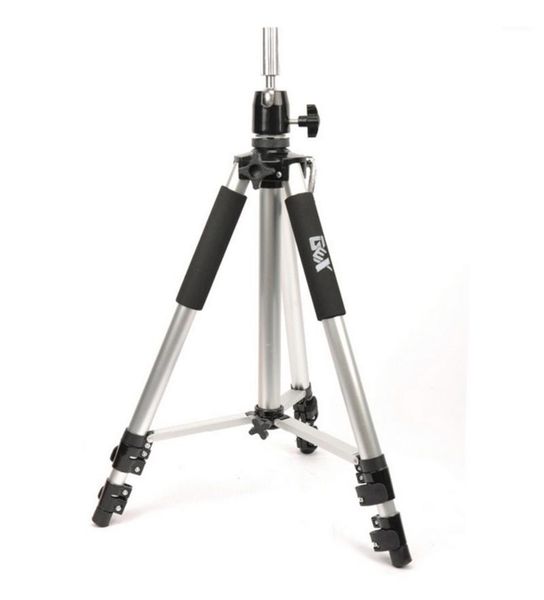 

silvery tripod training doll head mannequin wig manikin canvas block stand aluminium alloy round leg strong stable1