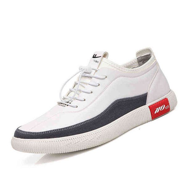 

huili men's shoes leather casual single autumn small white trend versatile fashion sneakers, Black