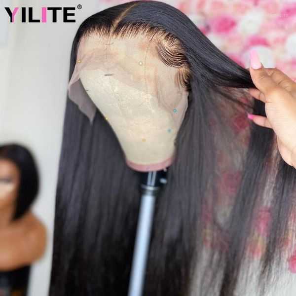 

long brazilian human hair wig transparent lace frontal for women 28 30 inch straight front1, Black;brown