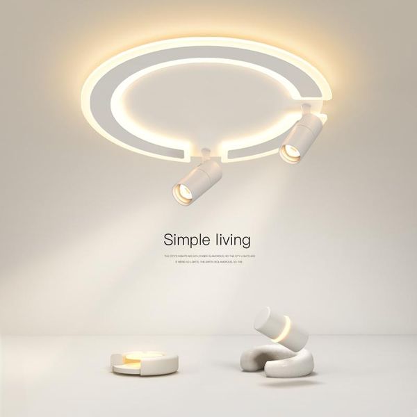 

ceiling lights white creative led light dining living room modern nordic simple panel lamp bedroom kitchen home decora round fixtures