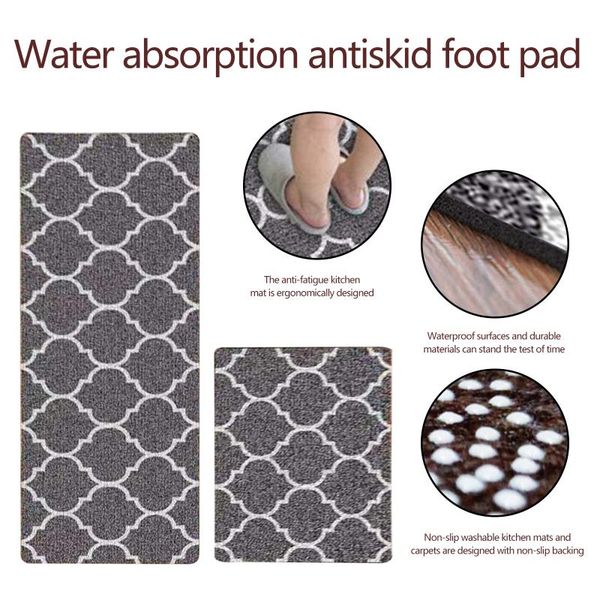 

carpets kitchen mat 2pcs comfort non slip floor anti-fatigue waterproof oil absorbent standing carpet rug for home bedroom