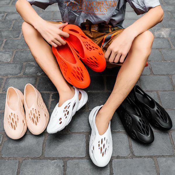 

graffiti 2021kanye slides bone resin desert sand designer slippers summer fashion earth brown flat slide west men women beach causal sandals, Black