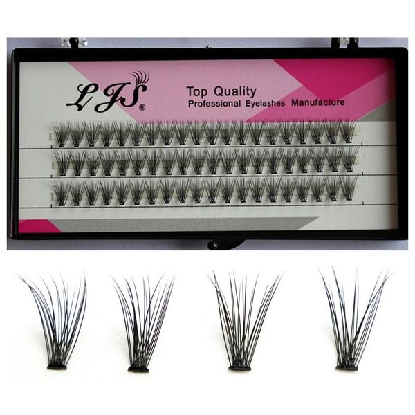 

false eyelashes 20d natural long individual flare lashes cluster 60 bundles/boxes