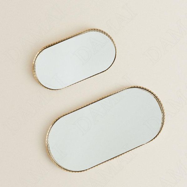 

kitchen storage & organization european mirror tray metal hollow frame decorative cosmetic container desktableware organizer retro home