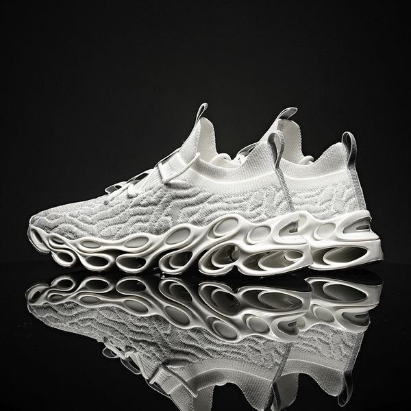 

Sock Shoe Male 2021 Summer Super High-top Tide Shoes Breathable Comfortable Zapatos Recreational Hollow Out Sole Mens Trainers, Whiteblack