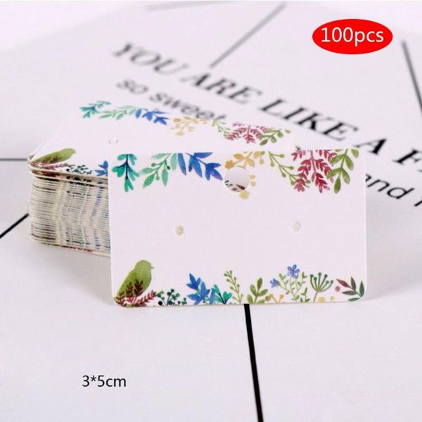 

jewelry pouches, bags 100pcs earrings pack 3x5cm ear stud card display hang tag label printing 40gb, Pink;blue