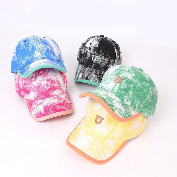 

caps & hats summer u letter embroidery boy cap baby girl solid color baseball children outdoor graffiti hip-hop sun protection hat1, Yellow