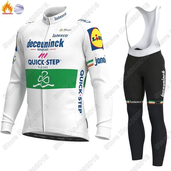 

irish quick step cycling jersey set winter clothing long sleeve road bike pants suit mtb maillot culotte racing sets, Black;blue
