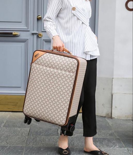 Новое поступление дизайнерские женские мужские чемоданы унисекс Spinner расширяемая тележка брендовая модная роскошная дизайнерская ручная кладь дорожная бард...