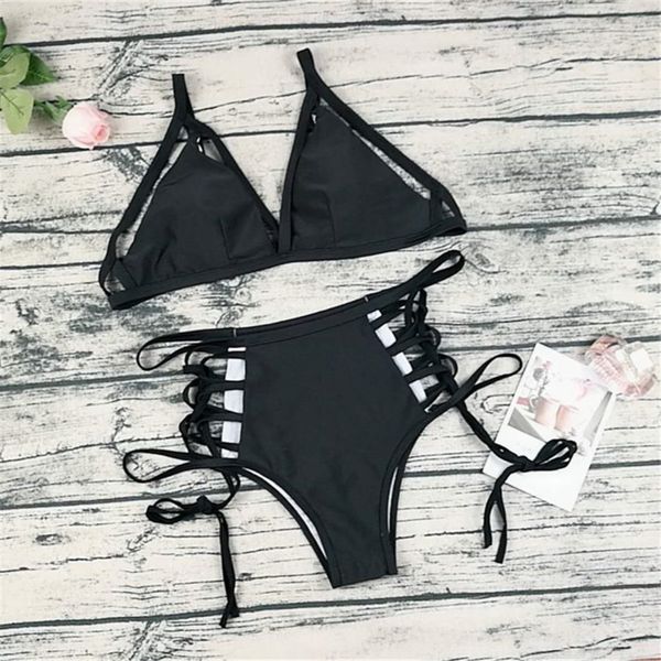 

bandage bikini set women swimwear 2021 swimsuit bikinis high waiste bathing suit brazilian biquini maillot de bain femme xl