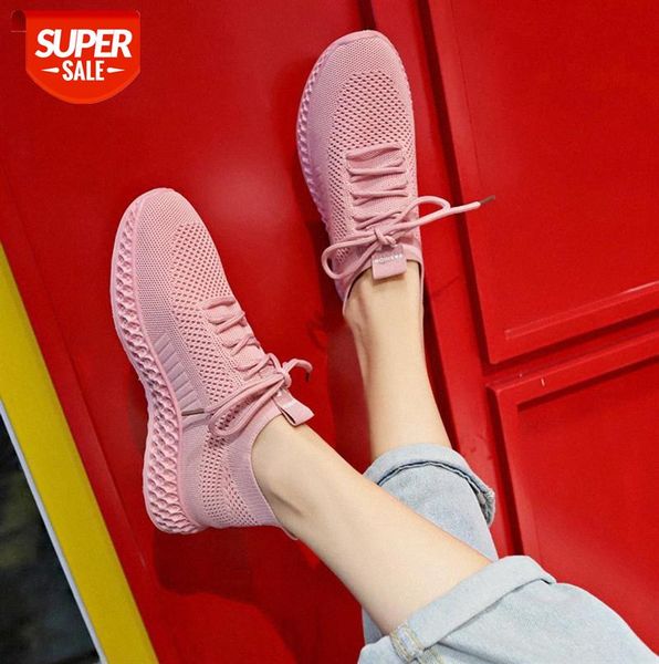 

korean version of sports shoes female ins student casual flying woven women's breathable running wild board #ie5c
