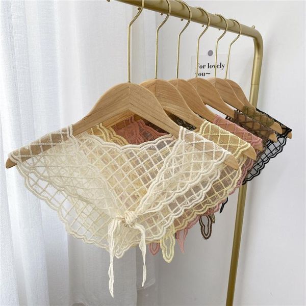 

bow ties summer fake collar women dress shirt removable flase hiar tie small shawl scarf cape girls lapel detachable collars, Black;gray