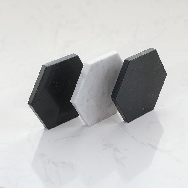 

mats & pads nordic style natural marble coasters home hexagonal placemats dish mat insulation coffee cup gift