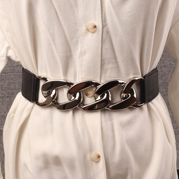 

elastic wide women's summer dress decoration suit black waist belt chain accessories fashion c3, Black;brown