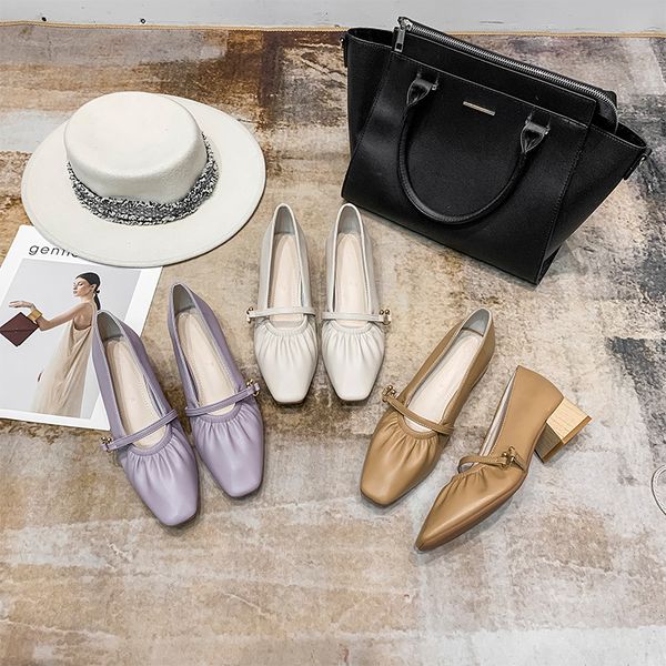 

sandals mary jane korean version shallow mouth one legged granny shoes thick heel fashion square head single women 3168-26 tyml, Black