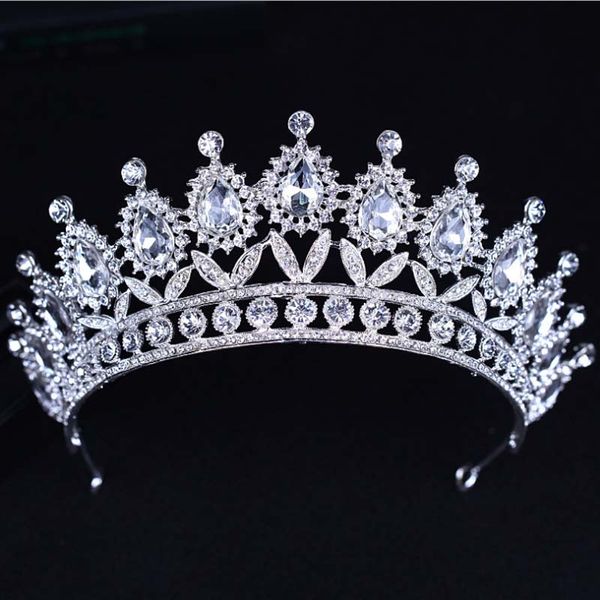 Barocke große Strass Kristall Perlen Stirnband Tiara Braut Krone Luxus Hochzeit koreanische Haarschmuck