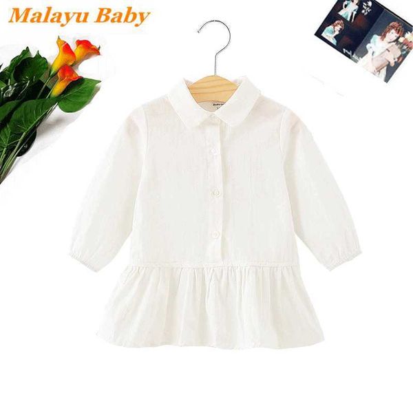 Malayu Baby Kleinkind Mädchen Kleid Frühling Herbst Niedliche Prinzessin Kostüm Langarm Revers Hemd Kleider 1-6 Jahre Kinder kleidung G1026