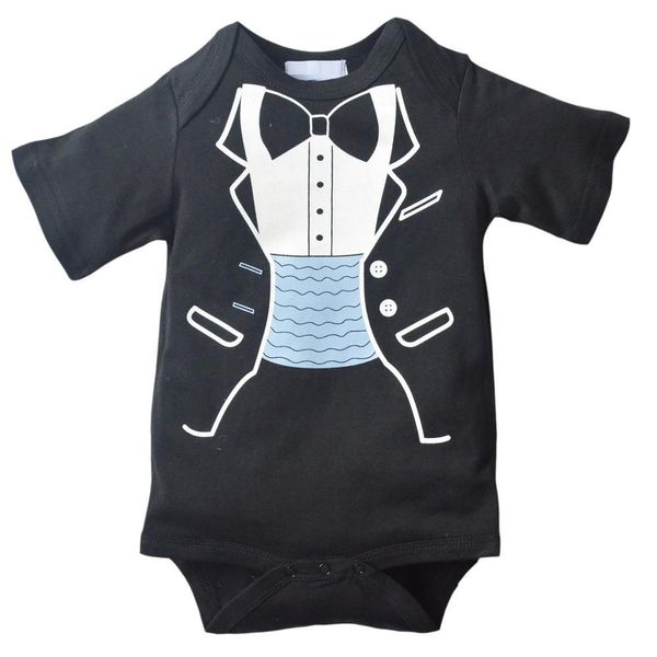 Tuxedo Baby Bodysuits Baby Boy Одежда ROPA Bebe Fireman Costumes Комбинезон для Baby Shociolls 100% Хлопок 210413