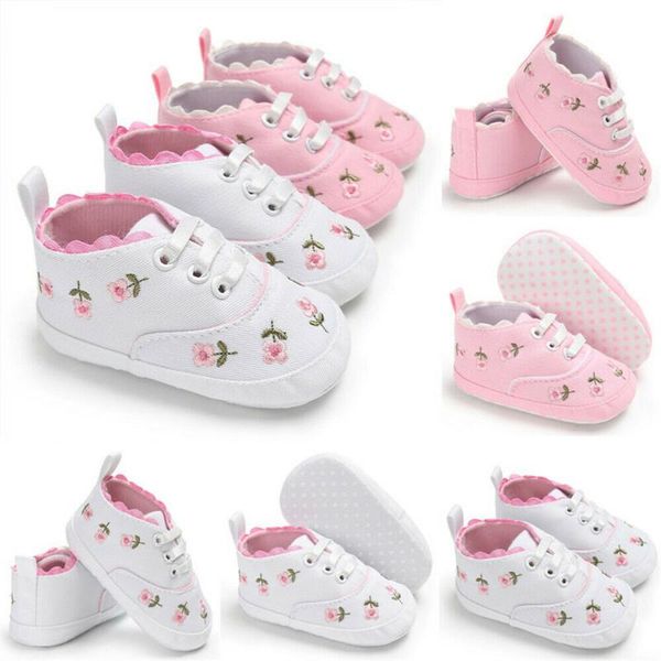 

first walkers cute cotton baby toddler girls shoes infant kids princess embroidery floral soft sole crib summer sneaker