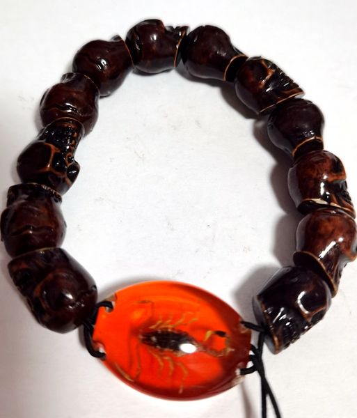 

new charm retro real scorpion skull bracelet gothic punk jewelry party biker bangle gift, Black