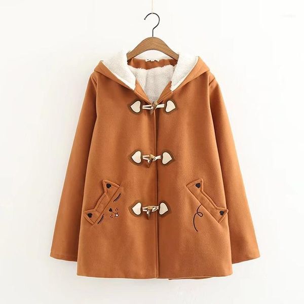

women's down & parkas winter female jacket hooded women autumn clothes 2021 harajuku long thick warm coat korean ladies chaqueta mujer, Black