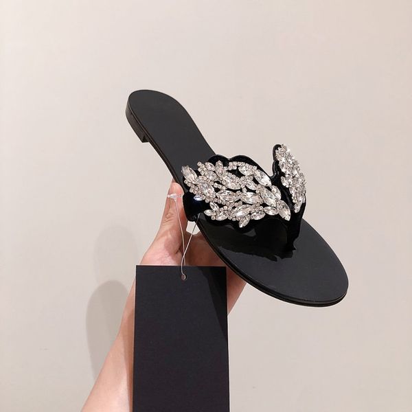 

2021 slipper women sandals slides waterfront black leather sandal womens high heels shoes 35-40 with box and dust bag