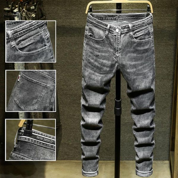 

high-quality ripped men stretch skinny jeans, Blue