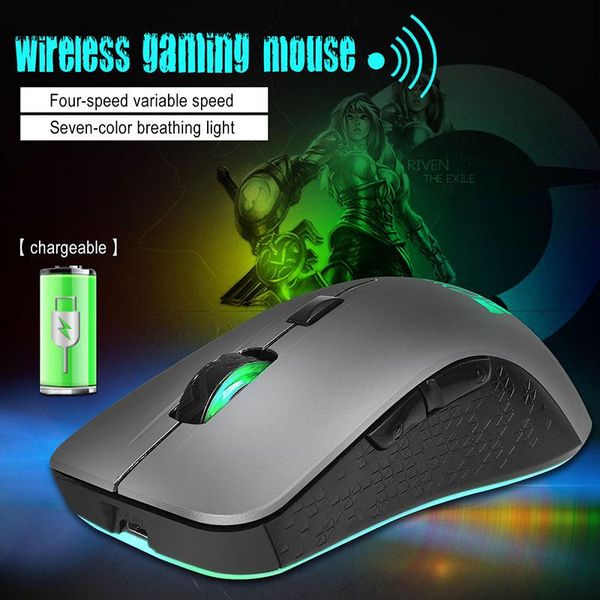 

mouse rechargeable cordless 2.4g 2400 dpi gaming with light mice