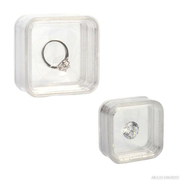 

jewelry pouches, bags durable floating frame box coin display elasticity membrane storage dustproof for bracelet earring antique dropship, Pink;blue