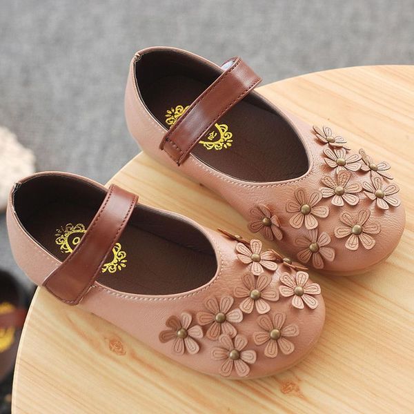 

flat shoes summer kids fashion flower leathers sweet children sandals for girls toddler breathable baby girl, Black;grey