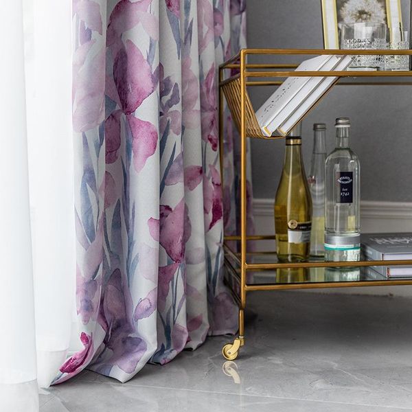 

curtain & drapes [beautiful purple] modern minimalist single-sided light printed cloth curtains are suitable for the living room bedroom